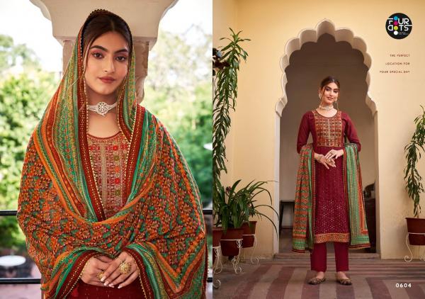 Four Dots Adhira 3 Dark Fancy Wedding Wear Salwar